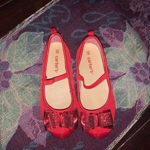 Carters girls red shoes with bows size 12